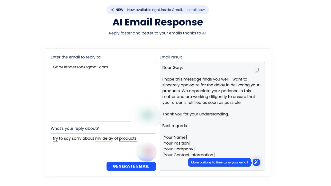 AI Response Generator for Emails