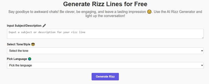 AI Rizz Lines Generator
