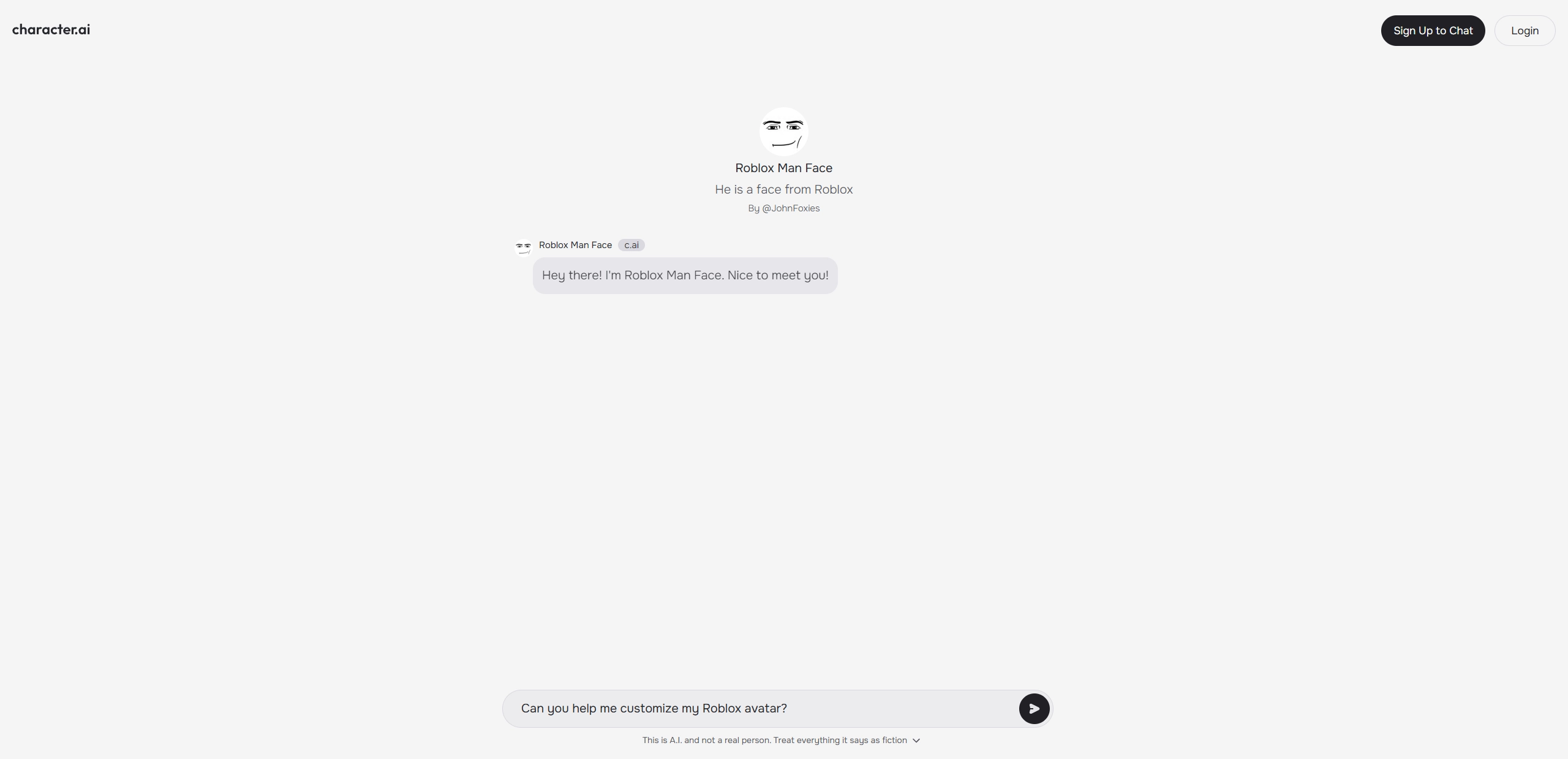 AI Roblox Man Face Character AI