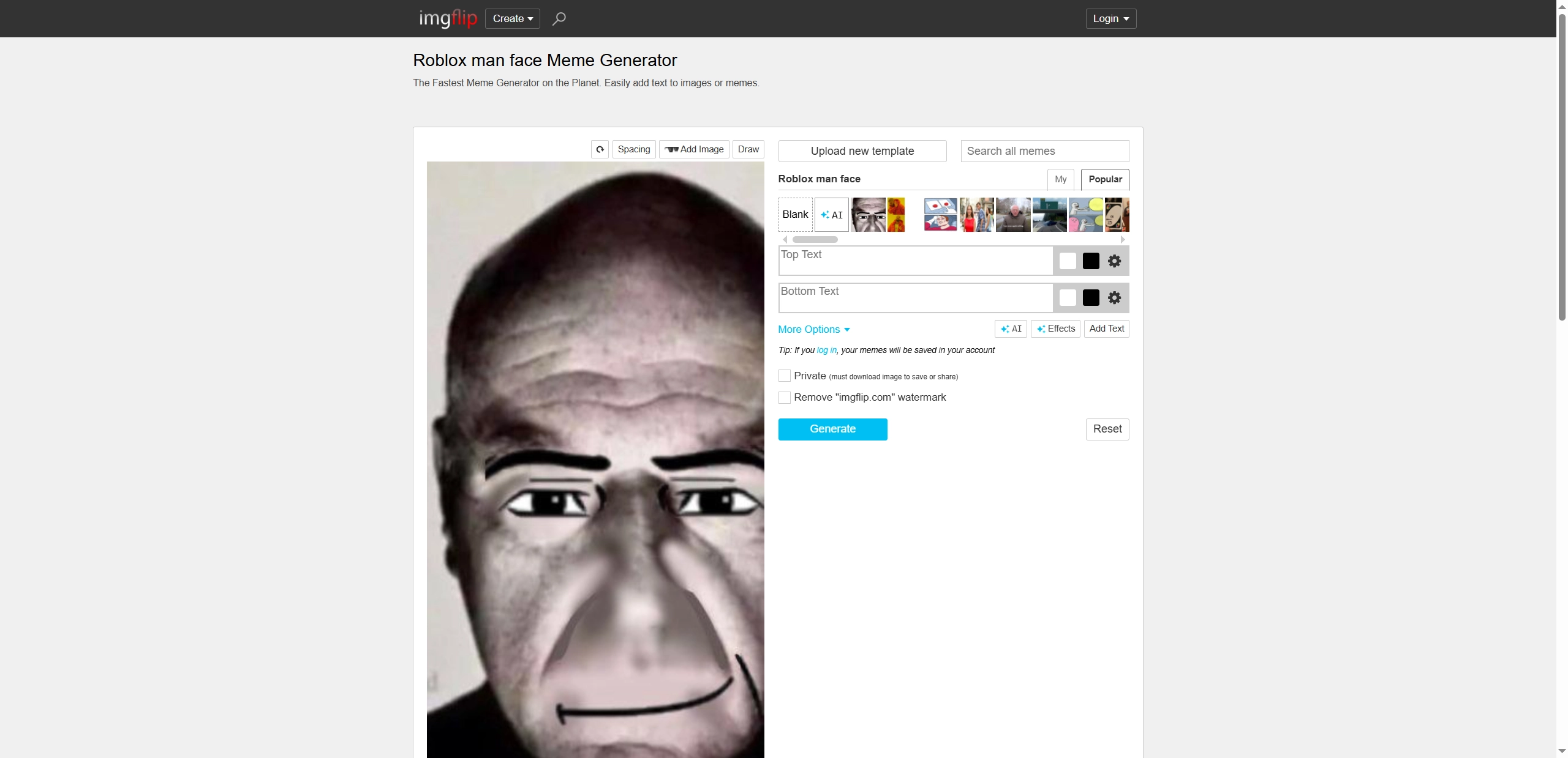 AI Roblox Man Face Imgflip
