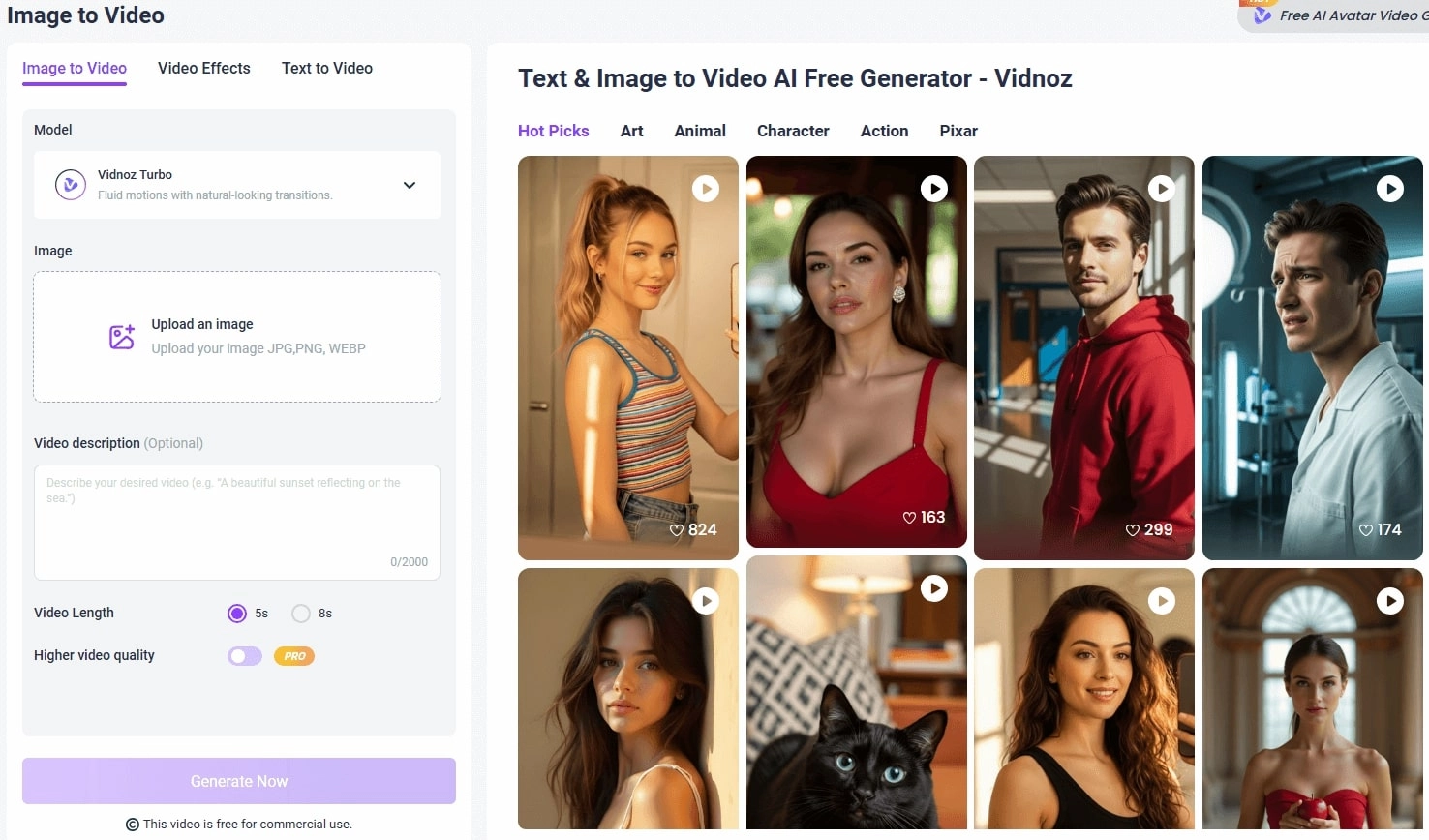 AI Street Interview Vidnoz Image to Video Generator