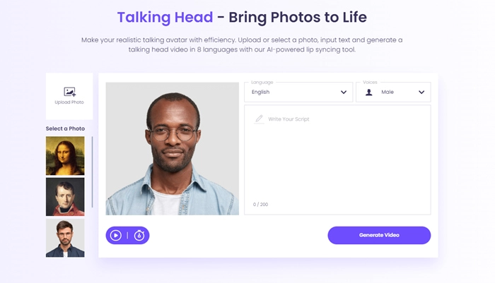 AI Talking Head Generator for Your Account