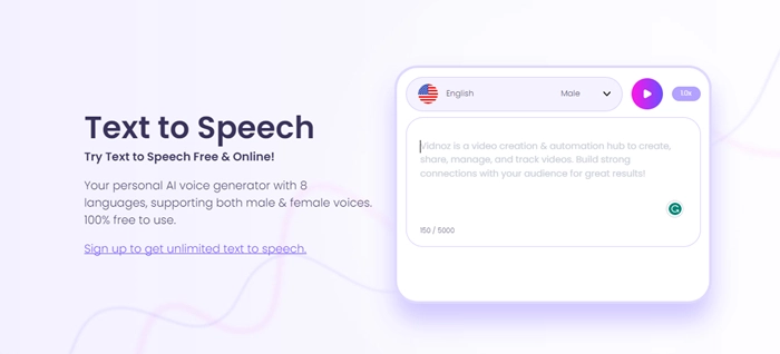 AI Text to Speech Tool for Voiceovers