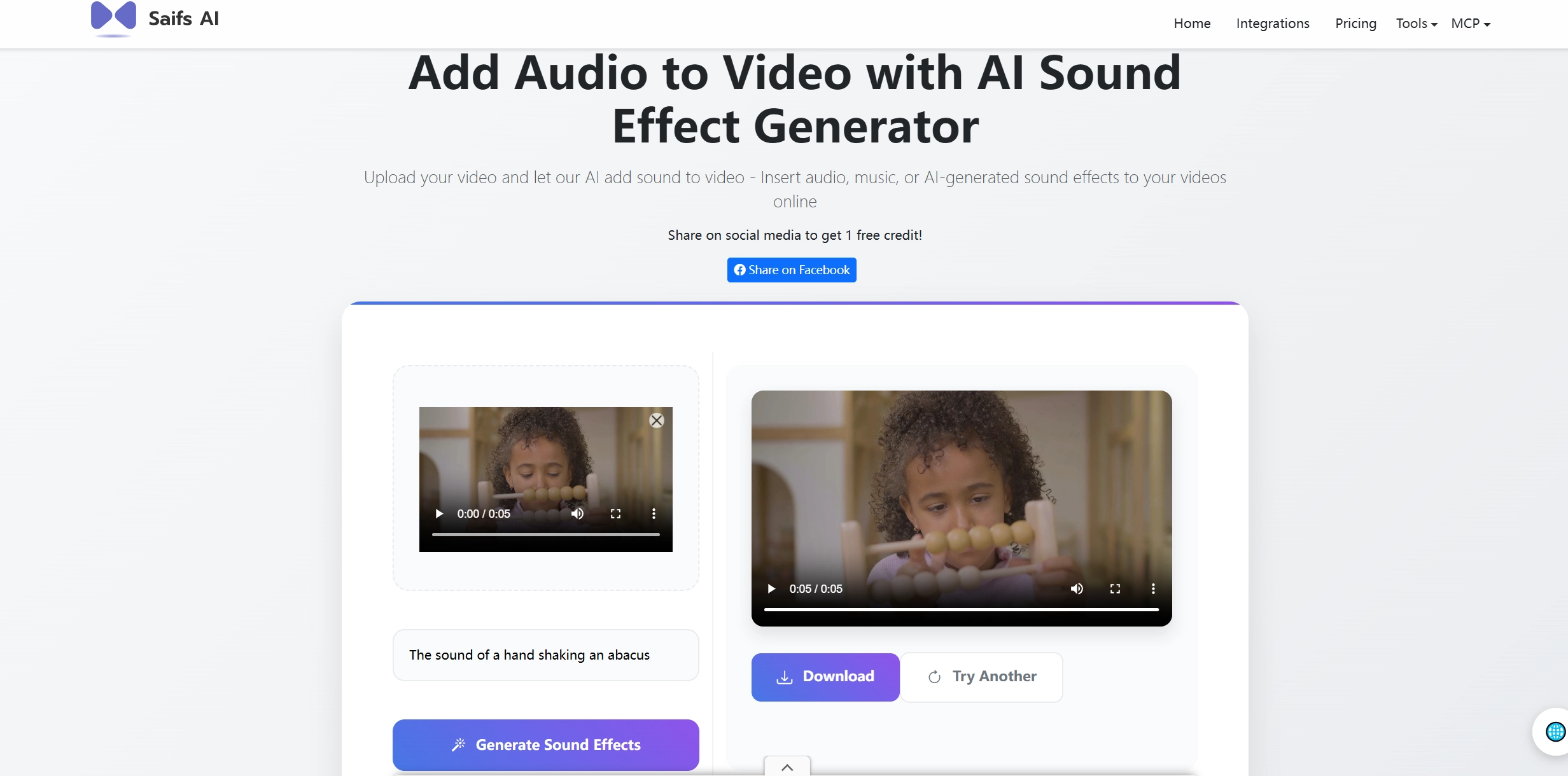 AI That Adds Sound Effects to Video Saifs AI