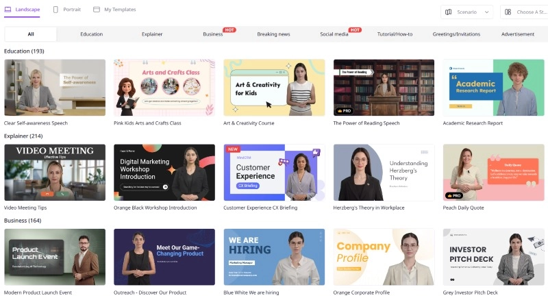 AI UGC Vidnoz Templates