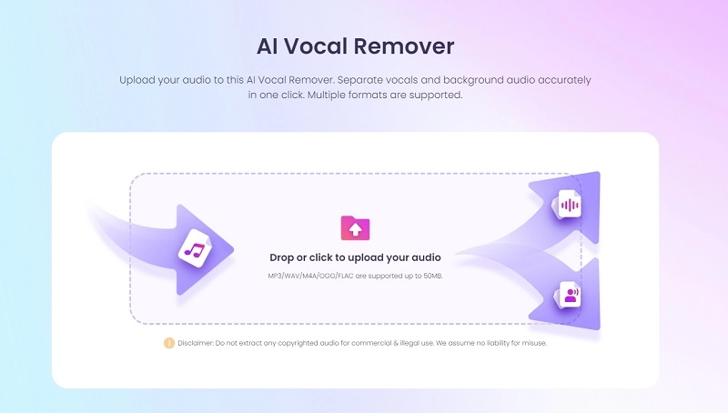 Upload the Song to the Vidnoz AI Vocal Remover