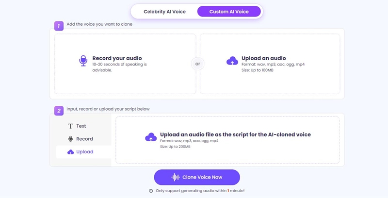 AI Voice Clone by Vidnoz AI