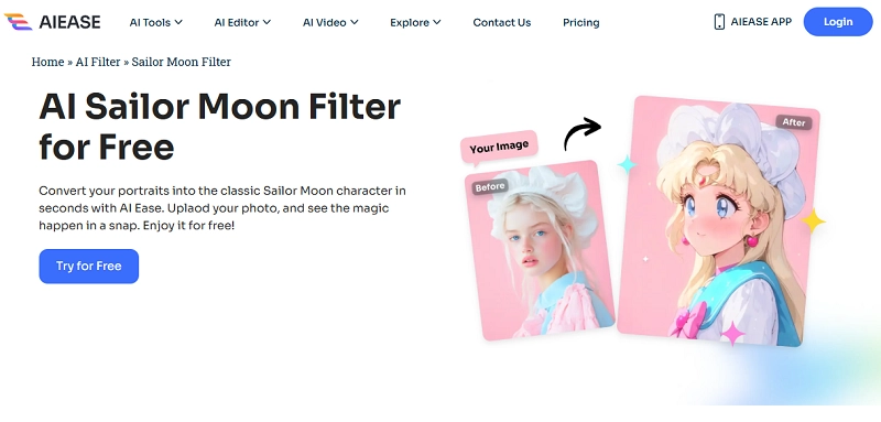 AIEASE AI Sailor Moon Filter