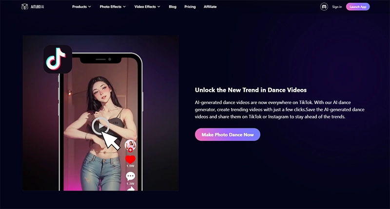 Aitubo K-pop AI Dance Generator Interface