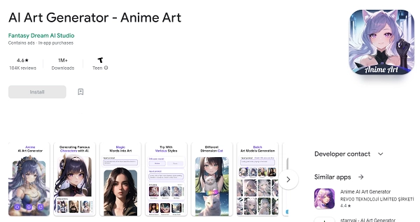 Anime Art AI產生器