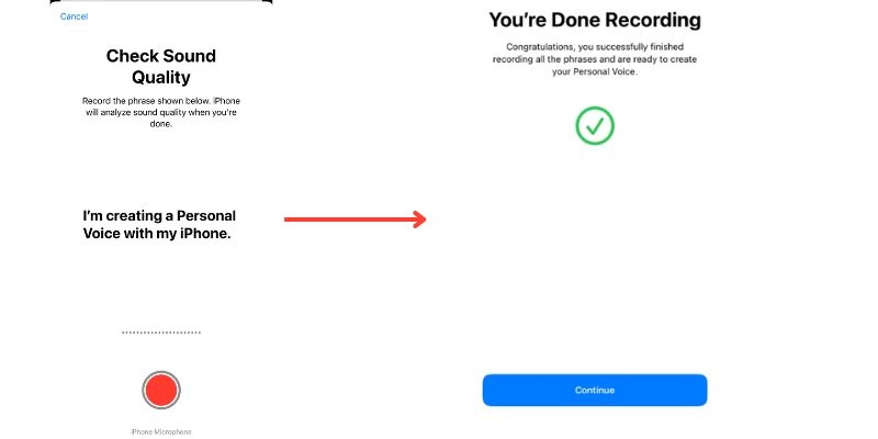 Apple Voice Cloning Recording Sound 