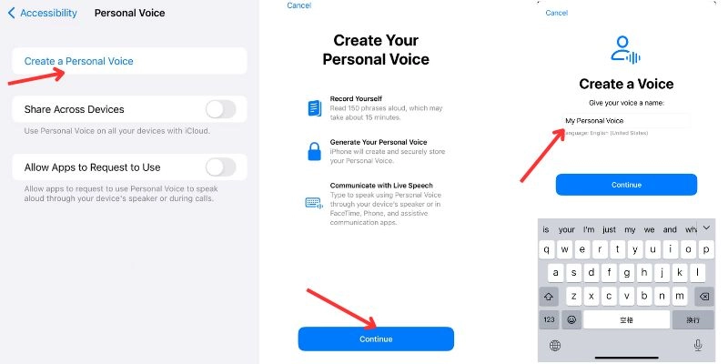 Apple Voice Cloning Set Personal Voice