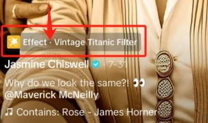 Apply Titanic Face Filter on TikTok