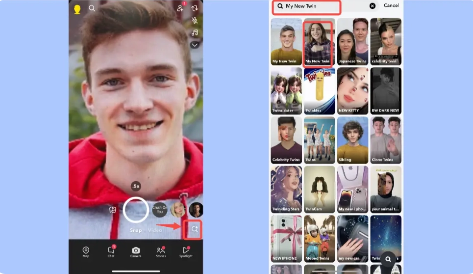 Apply Woman Filter on Snapchat