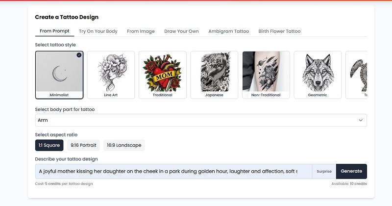 Appointo Birth Flower Tattoo Generator