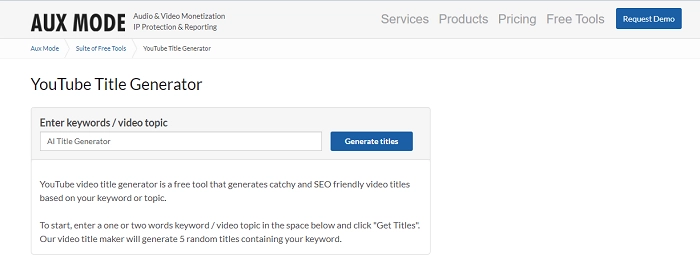 AUX Mode YouTube Title Generator