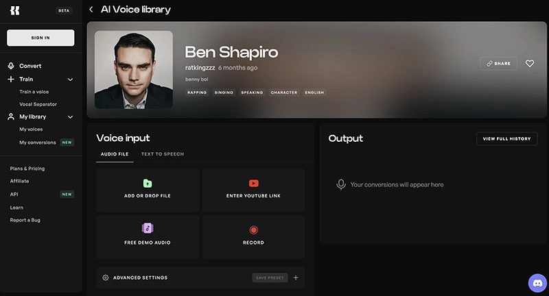 Ben Shapiro AI Voice Generator Kits AI