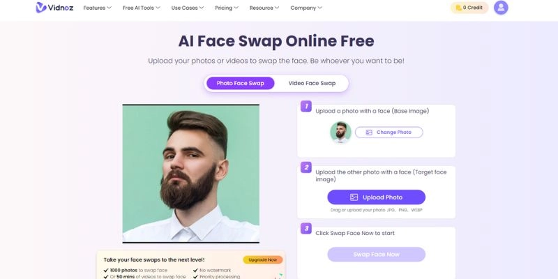 Best AI Beard Filrter Vidnoz Face Swap