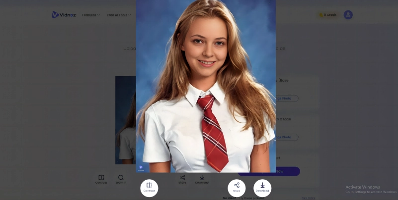 Best AI Generated Yearbook Photo Vidnoz Face Swap Result