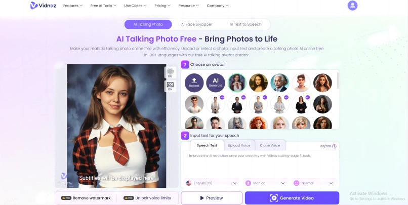 Best AI Talking Yearbook Style Video Maker Vidnoz