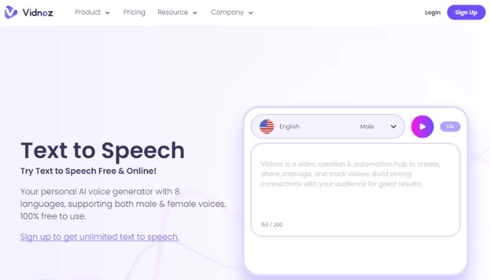 Best Alternative Way to Add and Change TikTok Text to Speech Voice Vidnoz