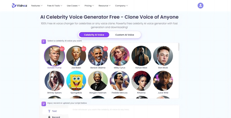 Best Gojo AI Voice Cloner Vidnoz