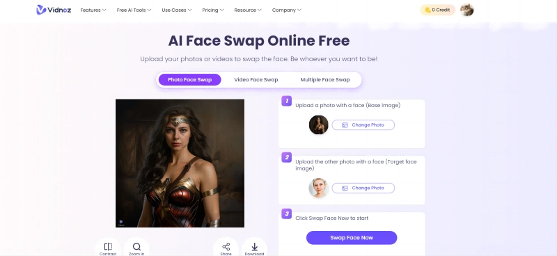 Best Insight Face Swap Alternative Vidnoz Face Swap Result