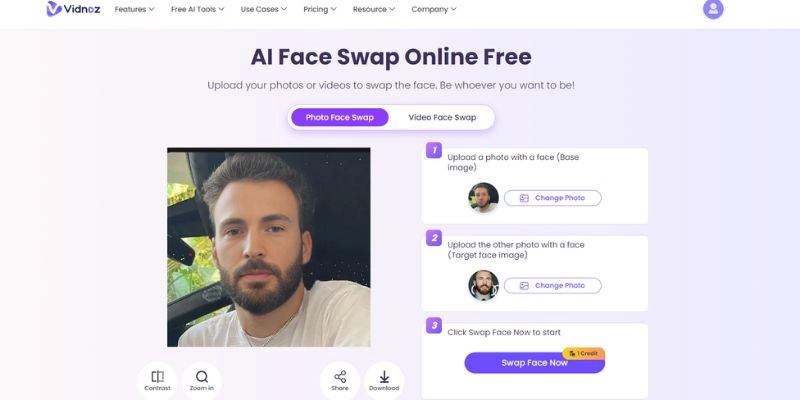 Best Online Face Swap Tool Vidnoz Result