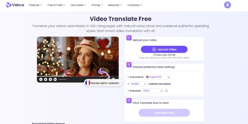 Best Video Localizaiton Tool Vidnoz Video Translator 