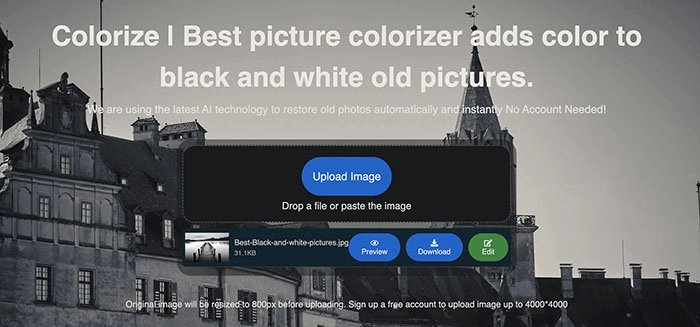 Black and White to Color Photo Image Colorizer 