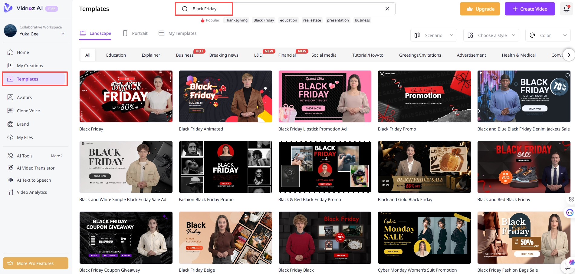 Black Friday Template Vidnoz