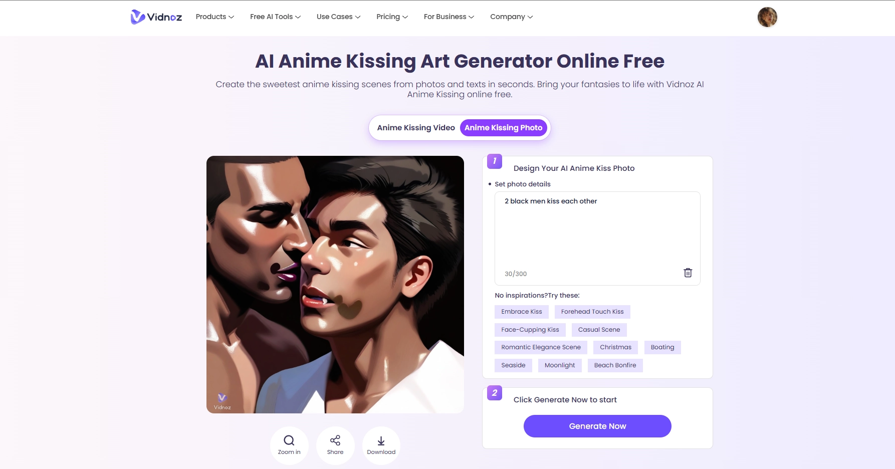 Black Men Kissing Image Vidnoz Anime Kiss