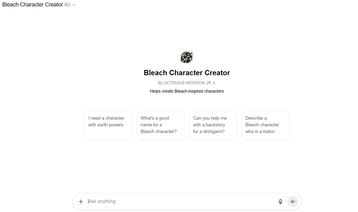 Bleach OC Maker Online Using ChatGPT