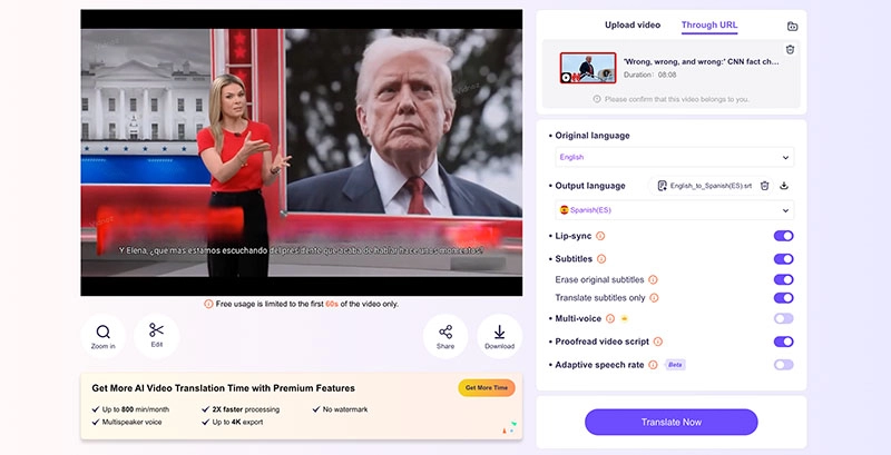 Vidnoz AI Video Translator File Export