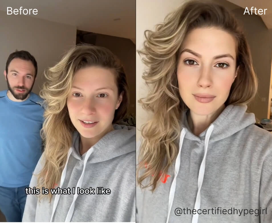 Bold Glamour Filter Before and After