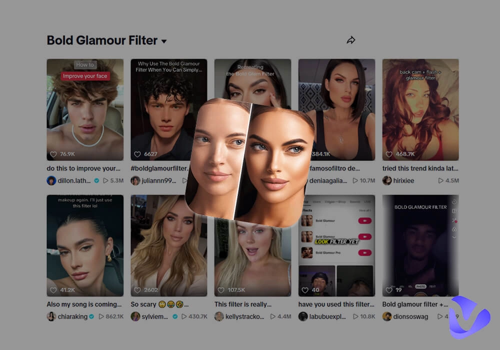 AI Bold Glamour Filters | Hyper-Real Online Makeup