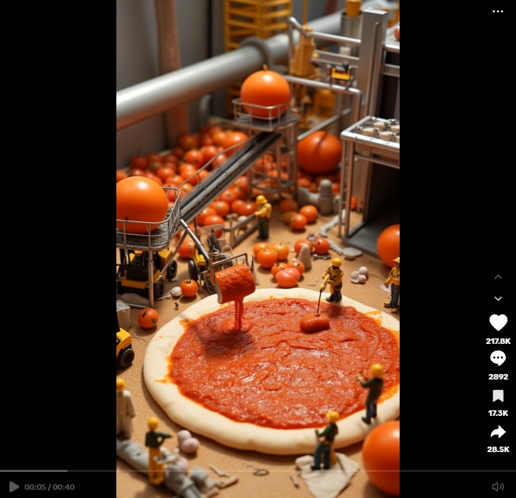Building Pizza Miniature AI Video
