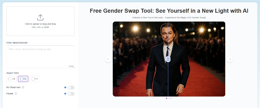 Bylo AI Gender Swap - Upload Photo & Input Prompt of the Gender Swap Photo