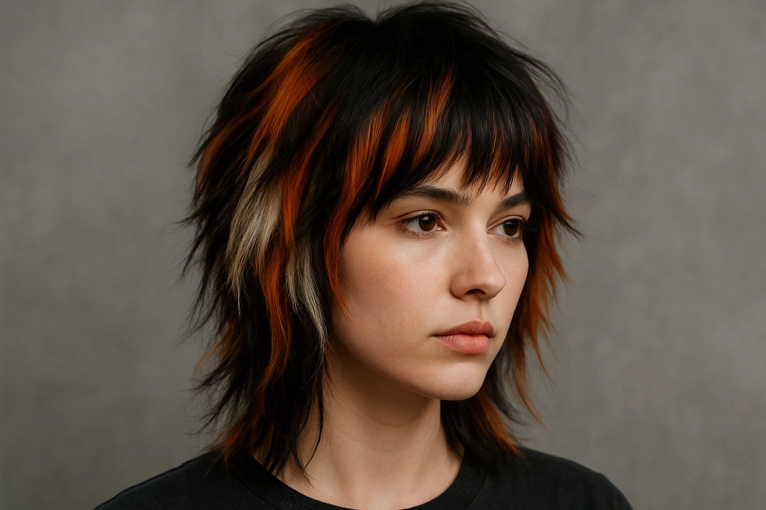 Calico Color Wolf Cut