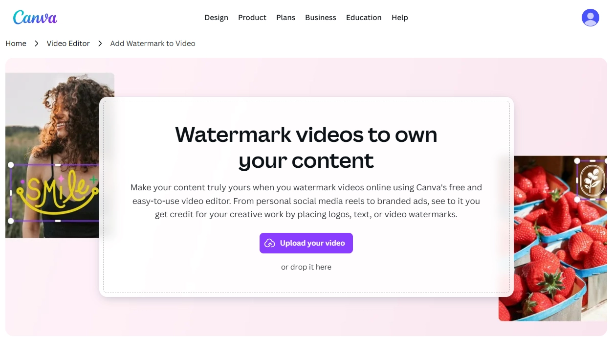 Canva Add Watermark to Video