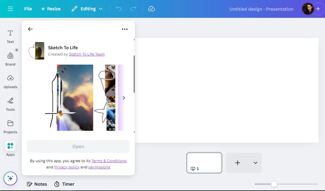 Canva Sketch to Render AI Feature