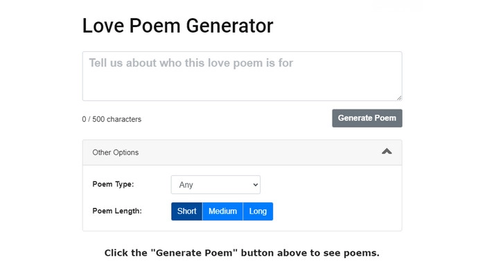 Capitalize My Title Love Poem Generator