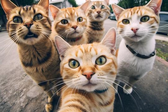 Cat Friends Selfie 1