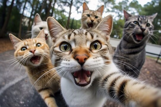 Cat Friends Selfie 2