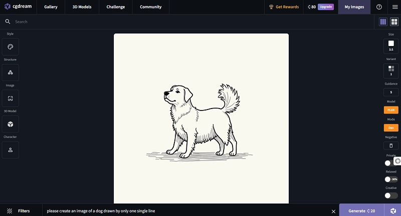 Cgdream AI One Line Drawing Generator
