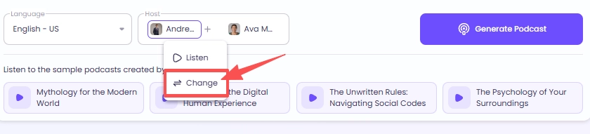 Change AI Radio Hosts