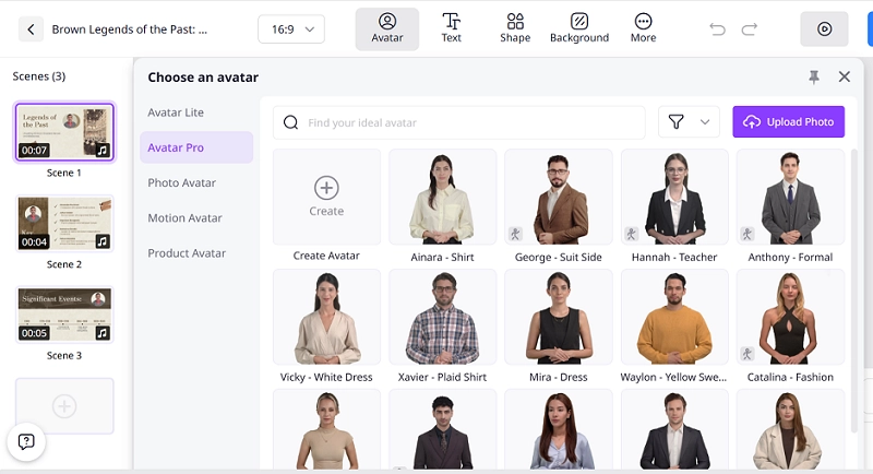 Change Avatar for AI Historical Video