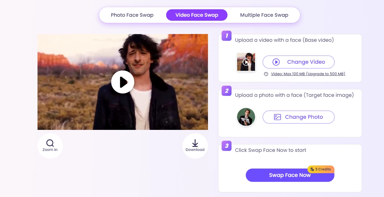 Change Face in Video Online Free with Vidnoz AI