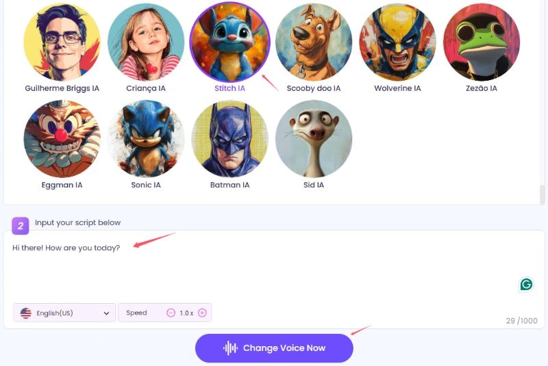 Change to AI Elf Voice with Vidnoz