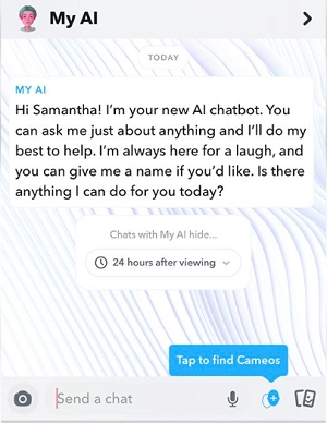 Mit Snapchat My AI chatten